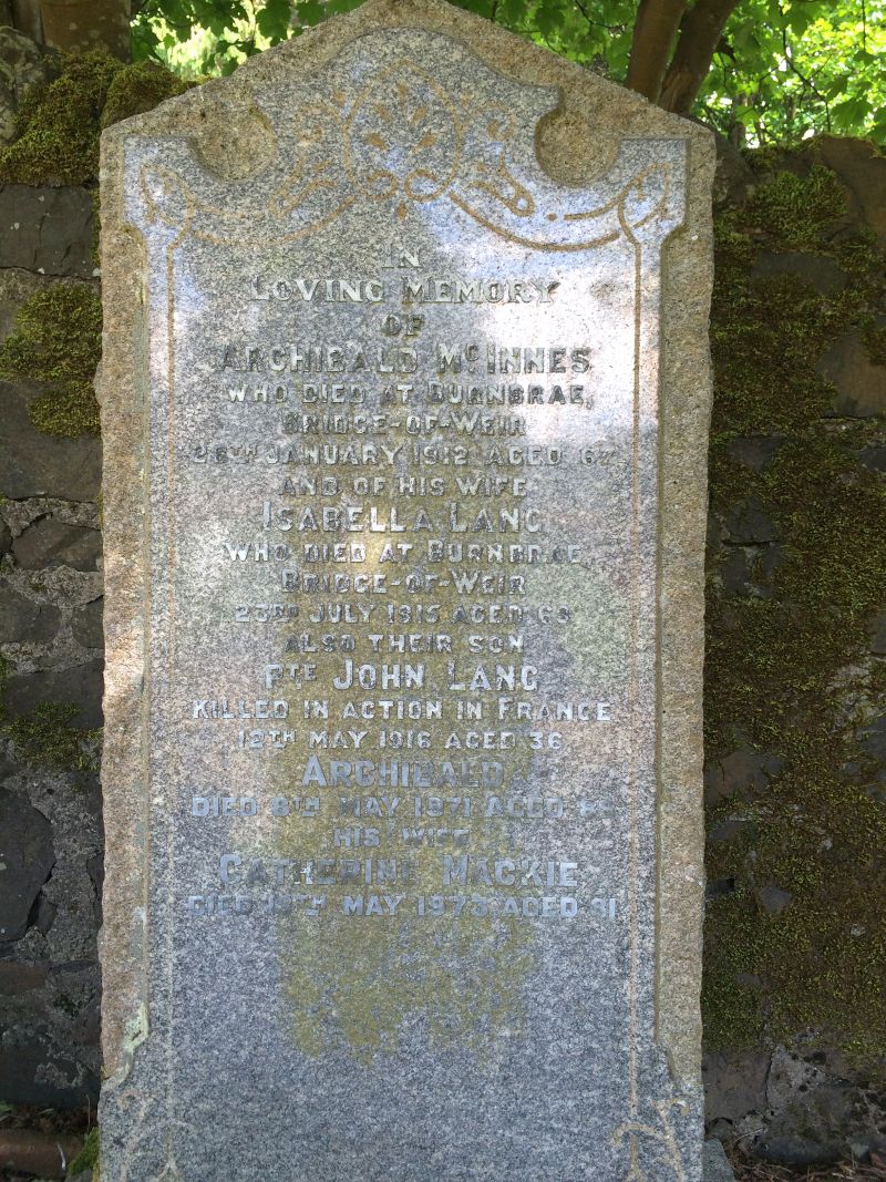 John McInnes Kilbarchan memorial